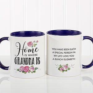 Home Is Where Mom Is Personalized Coffee Mug 11 oz.- Blue - 18548-BL