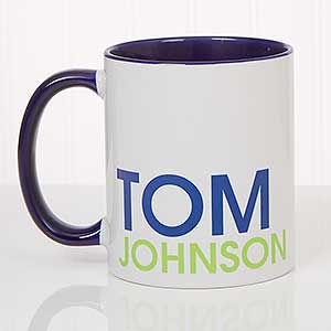 Custom Name Coffee Mug - 11oz Blue - 18549-BL