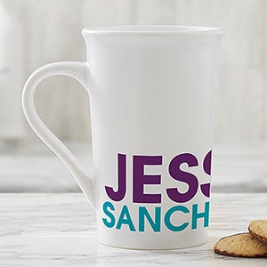 Custom Name Latte Mug - 16 oz White Latte Mug - 18549-U