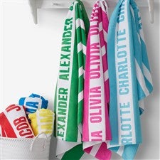 Classic Stripe Personalized 30x60 Beach Towel - 18571