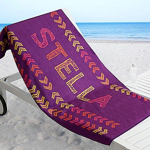 Stencil Name Personalized 35x72 Beach Towel - 18572-L