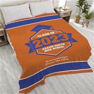 Class Of Personalized Graduation 90x108 Plush King Fleece Blanket - 18577-K