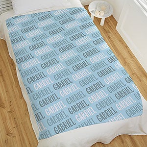Modern Boy Name Personalized 60x80 Fleece Blanket - 18581-L