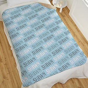 Modern Boy Name Personalized 60x80 Sherpa Blanket - 18581-SL