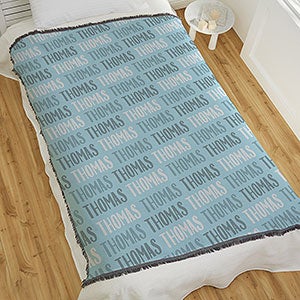 Modern Boy Name Personalized 56x60 Woven Throw - 18581-A