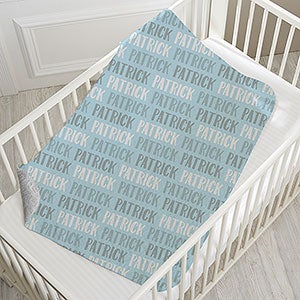 Modern Boy Name Personalized 30x40 Quilted Baby Blanket - 18581-SQ
