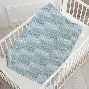 Modern Boy Name Personalized 30x40 Quilted Baby Blanket - 18581-SQ