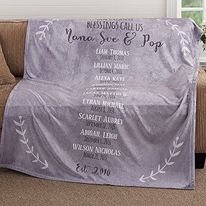 Our Grandchildren Personalized 60x80 Plush Fleece Blanket - 18589-L