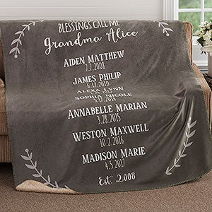 Our Grandchildren Personalized 60x80 Sherpa Blanket - 18589-SL