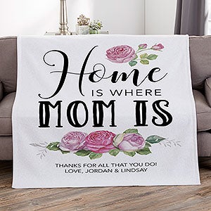 Home Is Where Mom Is Personalized 50x60 Sweatshirt Blanket - 18591-SW