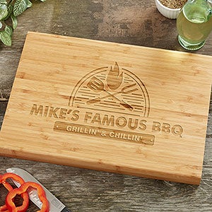 The Grill Personalized Bamboo Cutting Board- 10x14 - 18594