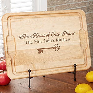 Key To Our Home Personalized Hardwood Cutting Board- 12x17 - 18596