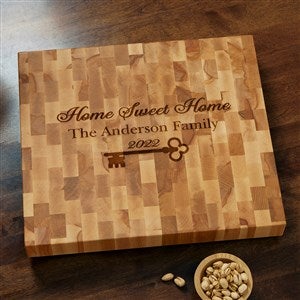 Key to Our Home Personalized 16x18 Butcher Block Cutting Board - 18603