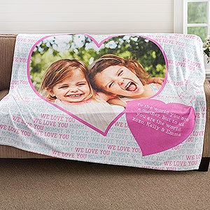 Love You This Much Personalized 50x60 Plush Fleece Photo Blanket - 18607