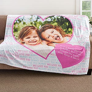 Personalized Photo Fleece Blanket 50x60 - Photo Heart - 18607