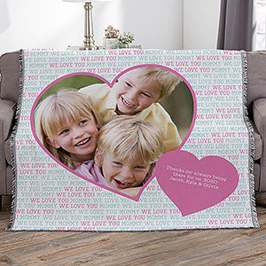 Love You This Much Personalized 56x60 Woven Photo Throw - 18607-A