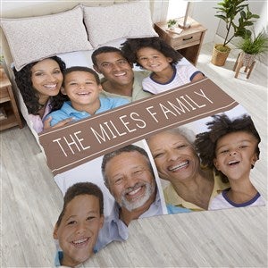 Family Photo Collage Personalized 90x108 Plush King Fleece Blanket - 18619-K