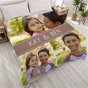 Family Photo Collage Personalized 90x90 Plush Queen Fleece Blanket - 18619-QU