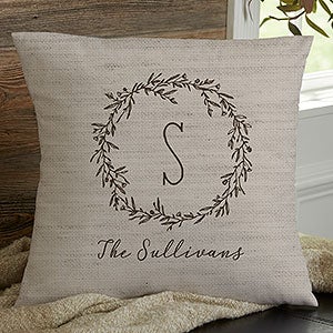 Farmhouse Floral 18" Personalized Throw Pillow - 18642-L