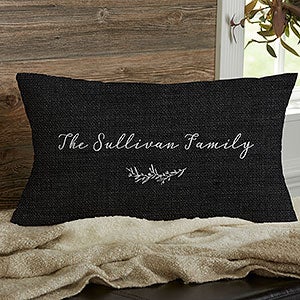 Farmhouse Floral Personalized Lumbar Velvet Throw Pillow - 18642-LBV