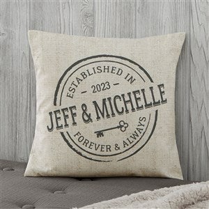 Established 14" Personalized Throw Pillow - 18647-S