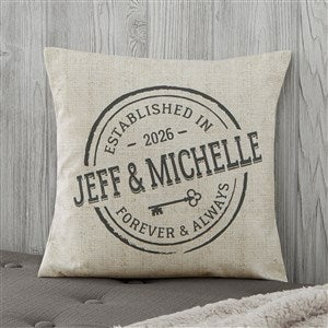 Established 14quot; Personalized Throw Pillow - 18647-S