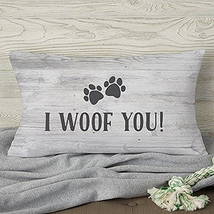 Our Pet Home Personalized Lumbar Velvet Dog Throw Pillow - 18650-LBV