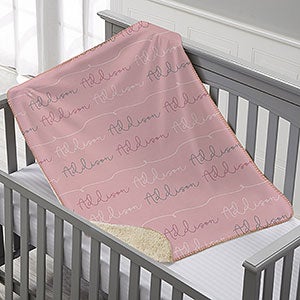 Modern Girl Name Personalized 30x40 Sherpa Baby Blanket - 18669-SS