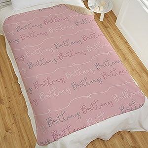 Modern Girl Name Personalized 50x60 Sherpa Blanket - 18669-S