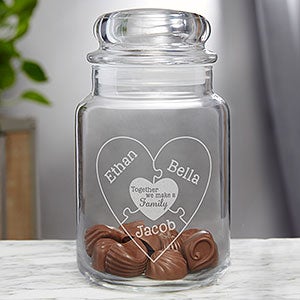 Together We Make A Family Engraved Glass Treat Jar - 18685