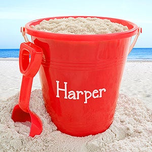 Personalized Red Sand Pail & Shovel - 18687-R