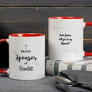 Personalized Red Coffee Mugs for Godparents - 11 oz - 18713-R
