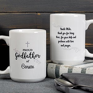 Large Personalized Godparents Coffee Mugs - 15 oz - White - 18713-L