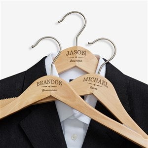 Classic Groomsman Engraved Wood Hanger - 18733