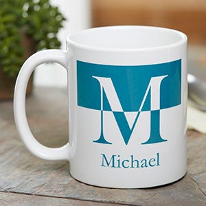 Initials Personalized White Ceramic Coffee Mugs - 11 oz - 18740-W