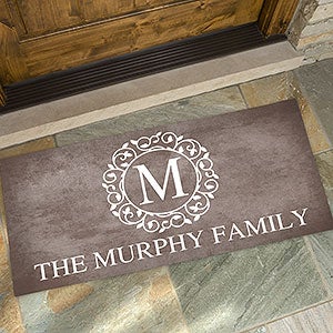 Circle  Vine Monogram Personalized Oversized Doormat- 24x48 - 18744-O