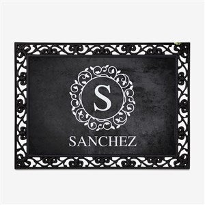 Circle  Vine Monogram Personalized Doormat- 18x27 - 18744