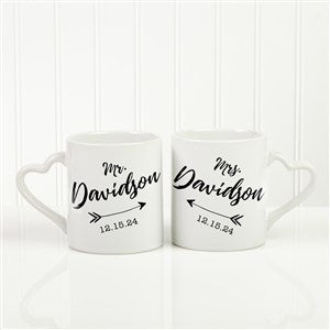 Mr & Mrs Wedding Arrow Personalized Coffee Mug Set - 18754