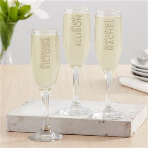 Wedding Party Personalized Stemmed Champagne Flute - 18757