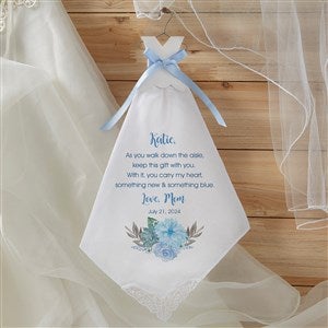 Brides New & Blue Personalized Wedding Handkerchief - 18769
