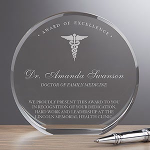 Personalized Crystal Award - Medical Professional - 4 inch - 18780