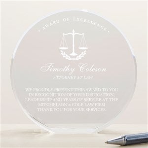 Personalized Crystal Circle Award Plaque for Appreciation, Retirement,  Recognition, Service, etc.