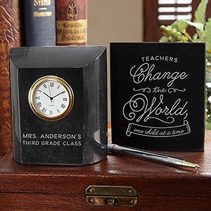 Time To Change The World Personalized Teacher Marble Clock - 18782