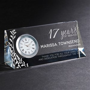 Retirement Personalized Crystal Desk Clock Name Plate - 18787