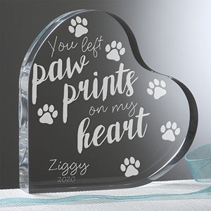 Paw Prints On My Heart Personalized Heart Keepsake - 18794