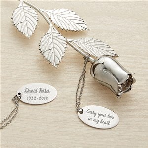 In Memory Of... Engraved Large Silver Keepsake Rose - 18810-L