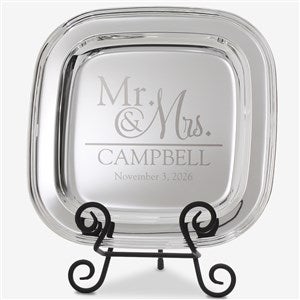 Wedded Pair Personalized Silver Tray - 18812