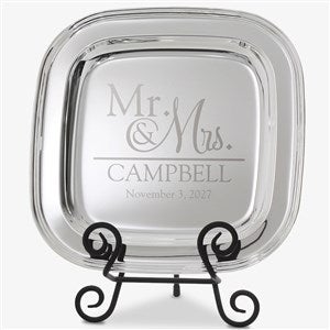Wedded Pair Personalized Silver Tray - 18812