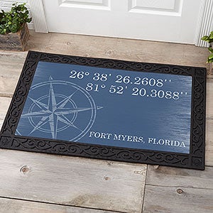 Latitude & Longitude Personalized Doormat-20x35 - 18831-M