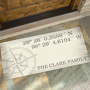 Latitude & Longitude Personalized Oversized Doormat- 24x48 - 18831-O